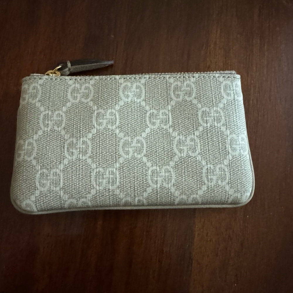 Gucci Light Gray Monogram Pouch